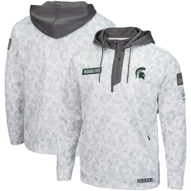 Sweat à capuche zippé pour homme Colosseum Arctic Camo Michigan State Spartans OHT Military Appreciation