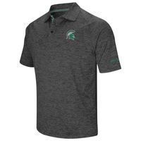 Men's Colosseum Black Michigan State Spartans Big & Tall Down Swing Polo