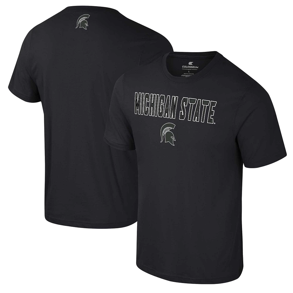 Men's Colosseum Black Michigan State Spartans Color Pop Active Blend T-Shirt