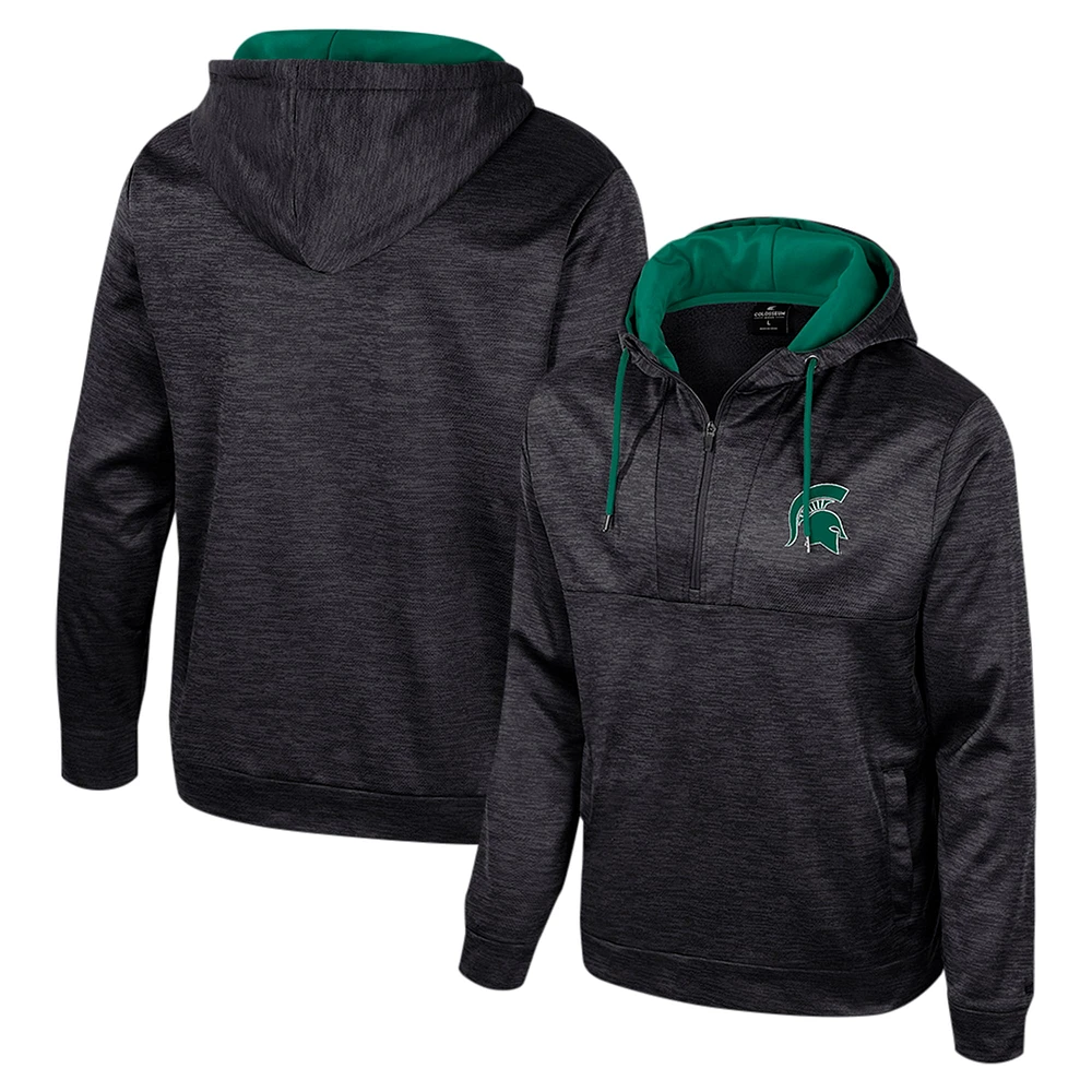 Sweat à capuche demi-zip Cypher pour homme Colosseum Black Michigan State Spartans