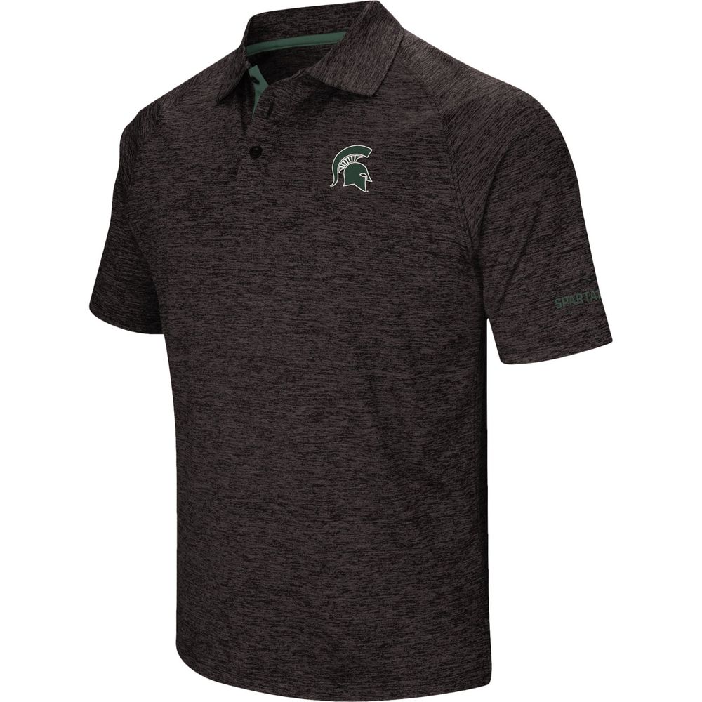 Men's Colosseum Black Michigan State Spartans Down Swing Polo