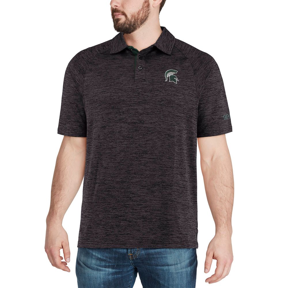 Men's Colosseum Black Michigan State Spartans Down Swing Polo