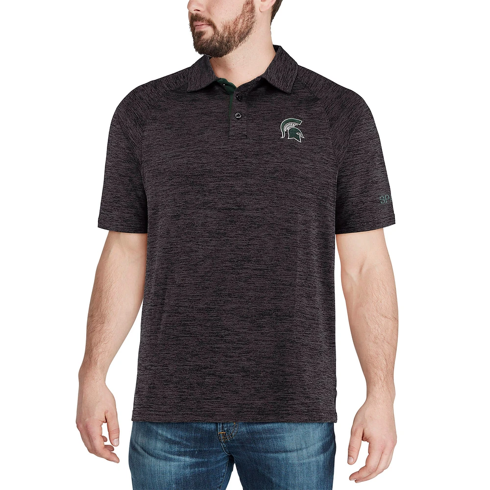 Men's Colosseum Black Michigan State Spartans Down Swing Polo