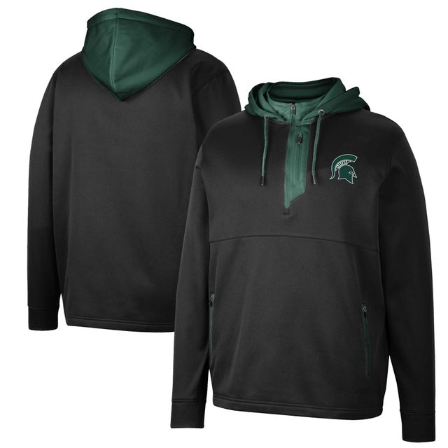 Sweat à capuche zippé Colosseum Michigan State Spartans Luge 3.0 pour homme, noir