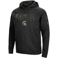 Men's Colosseum Black Michigan State Spartans OHT Military Appreciation Camo Pullover Hoodie