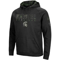 Men's Colosseum Black Michigan State Spartans OHT Military Appreciation Camo Pullover Hoodie
