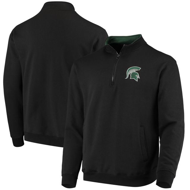 Veste noire à quart de zip avec logo Colosseum Michigan State Spartans Tortugas pour hommes