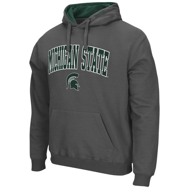 Sweat à capuche Colosseum Charcoal Michigan State Spartans Arch & Logo 3.0 pour hommes