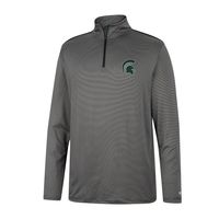 Men's Colosseum Charcoal Michigan State Spartans Logo Quarter-Zip Windshirt