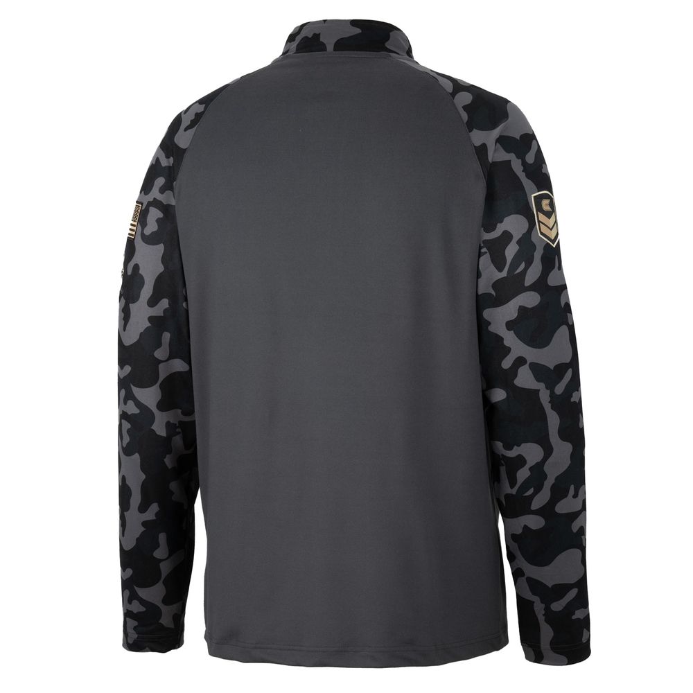 Men's Colosseum Charcoal Michigan State Spartans OHT Military Appreciation Long Range Raglan Quarter-Zip Jacket