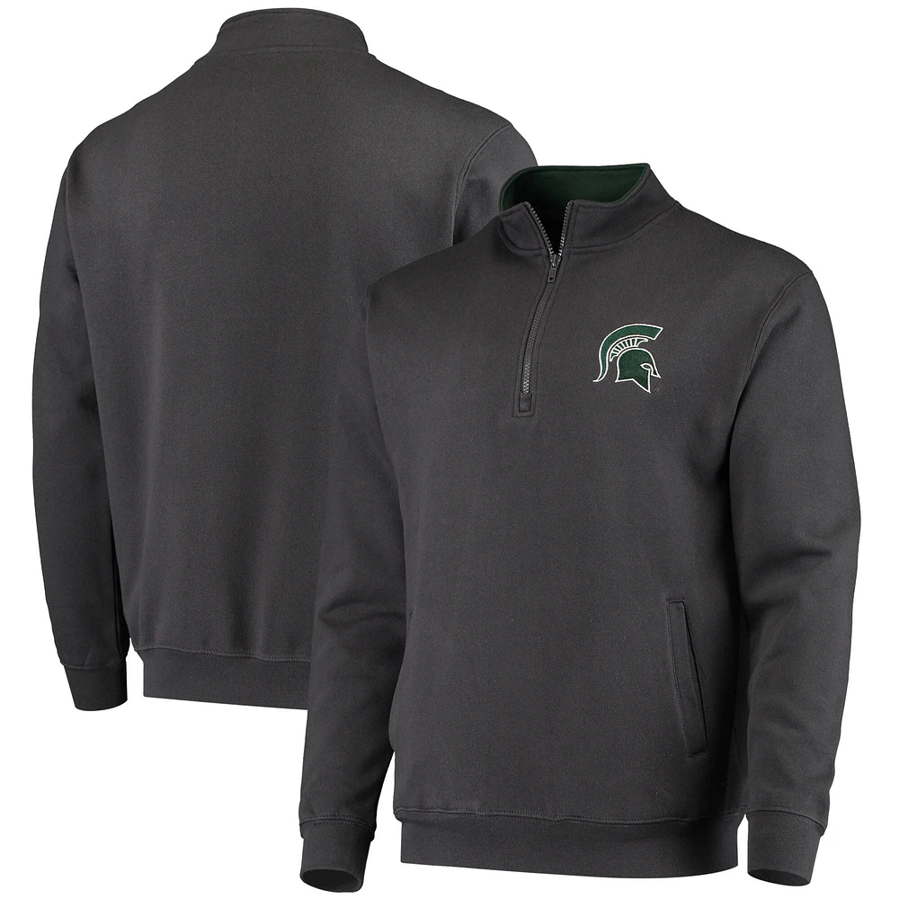 Veste à quart de zip avec logo Colosseum Charcoal Michigan State Spartans Tortugas pour hommes