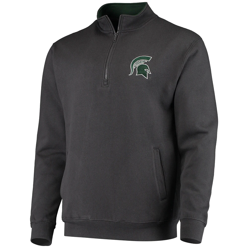 Veste à quart de zip avec logo Colosseum Charcoal Michigan State Spartans Tortugas pour hommes