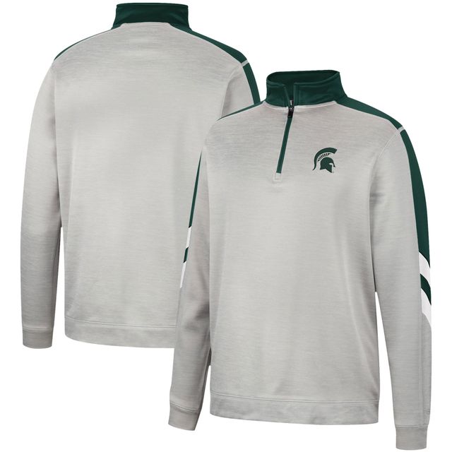 Veste en molleton à quart de zip Bushwood Spartans Michigan State Colosseum pour homme, gris/vert