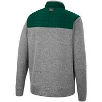 Men's Colosseum Gray/Green Michigan State Spartans Putter Herringbone Full-Zip Jacket