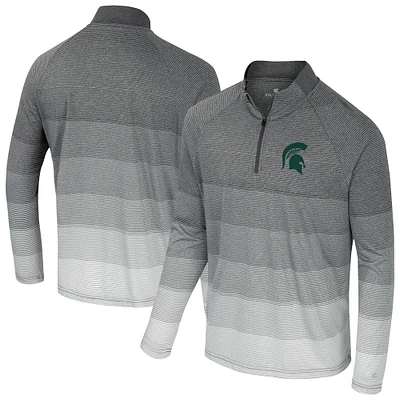 Coupe-vent à glissière quart de tour en maille rayée IA Michigan State Spartans gris Colosseum pour homme