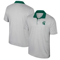 Polo rayé Big & Tall Tuck des Michigan State Spartans pour hommes, gris Colosseum