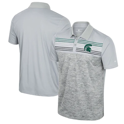 Men's Colosseum Gray Michigan State Spartans Cybernetic Polo