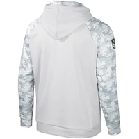 Men's Colosseum Gray Michigan State Spartans OHT Military Appreciation Ice Raglan Pullover Hoodie