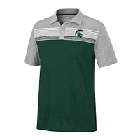 Men's Colosseum Green/Heather Gray Michigan State Spartans Caddie Lightweight Polo