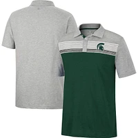 Men's Colosseum Green/Heather Gray Michigan State Spartans Caddie Lightweight Polo