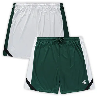 Michigan State Spartans Colosseum Big & Tall Team Reversible Shorts - Green/White