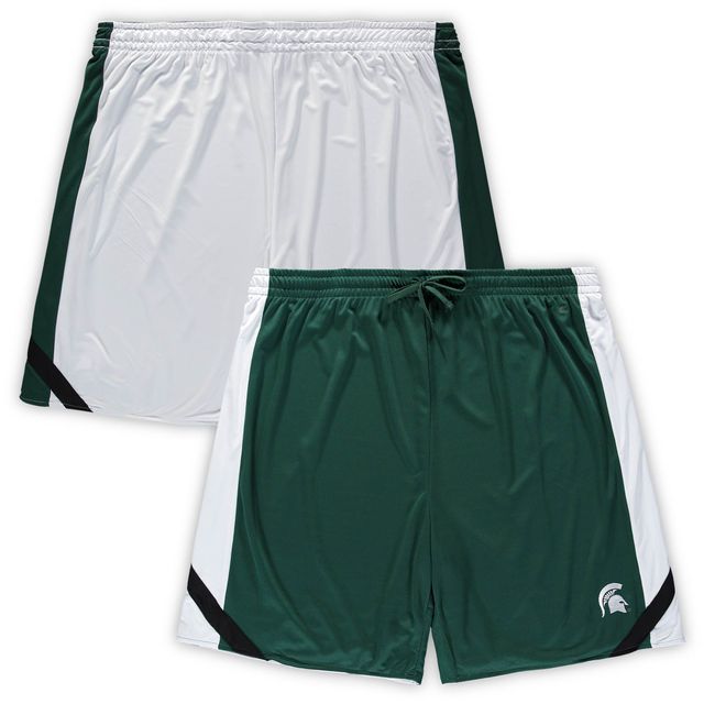 Short réversible pour hommes, vert Colosseum/blanc, Michigan State Spartans Big & Tall Team