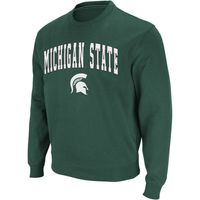 Men's Colosseum Michigan State Spartans Arch & Logo Crew Neck Sweatshirt