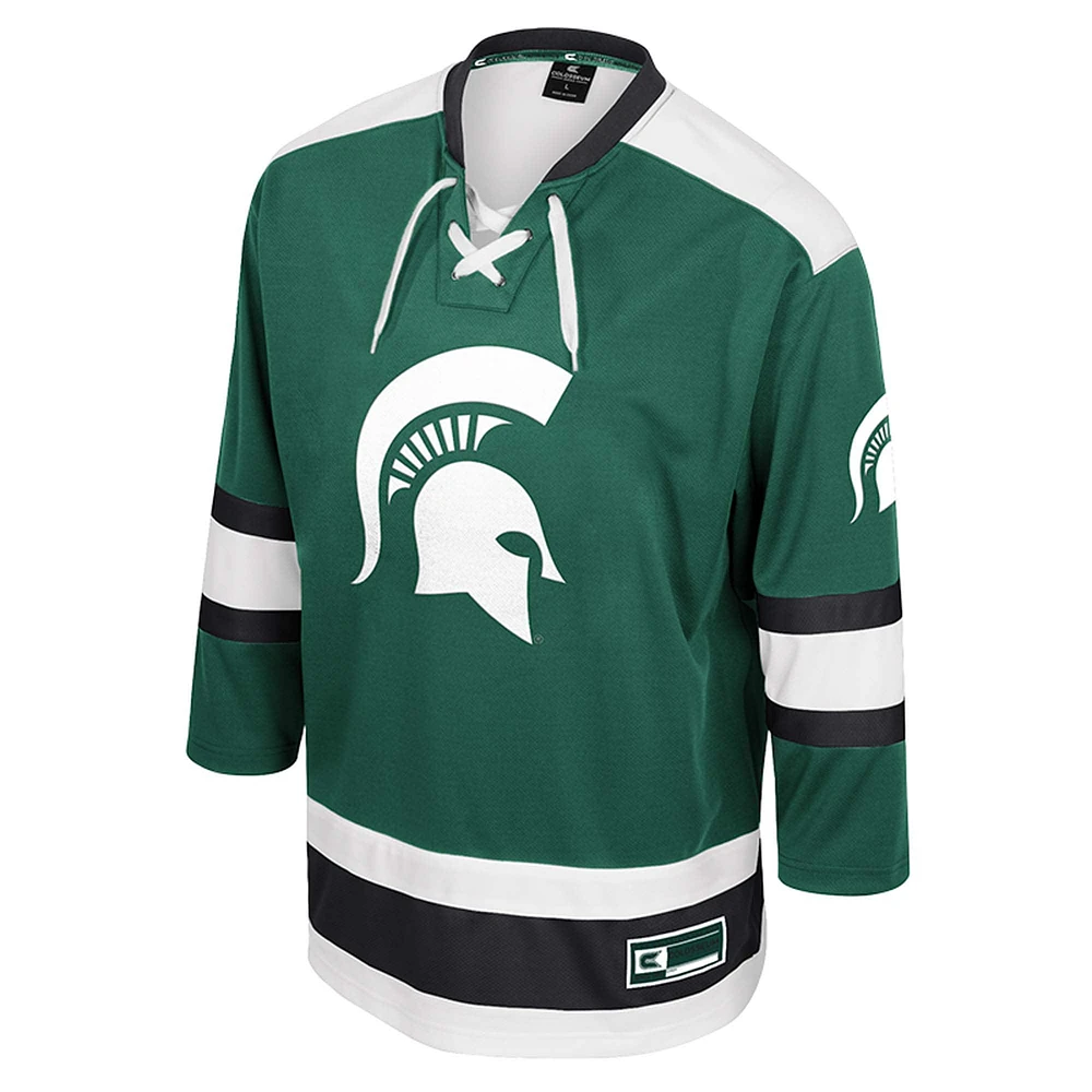 Maillot de hockey Athletic Machine Fashion pour homme, vert Colosseum, Michigan State Spartans