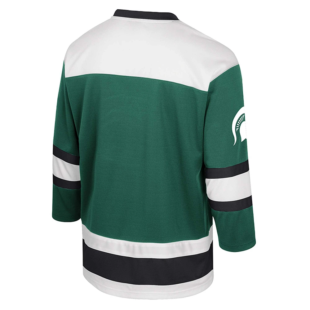 Men's Colosseum  Green Michigan State Spartans Athletic Machine Fashion Hockey Jersey