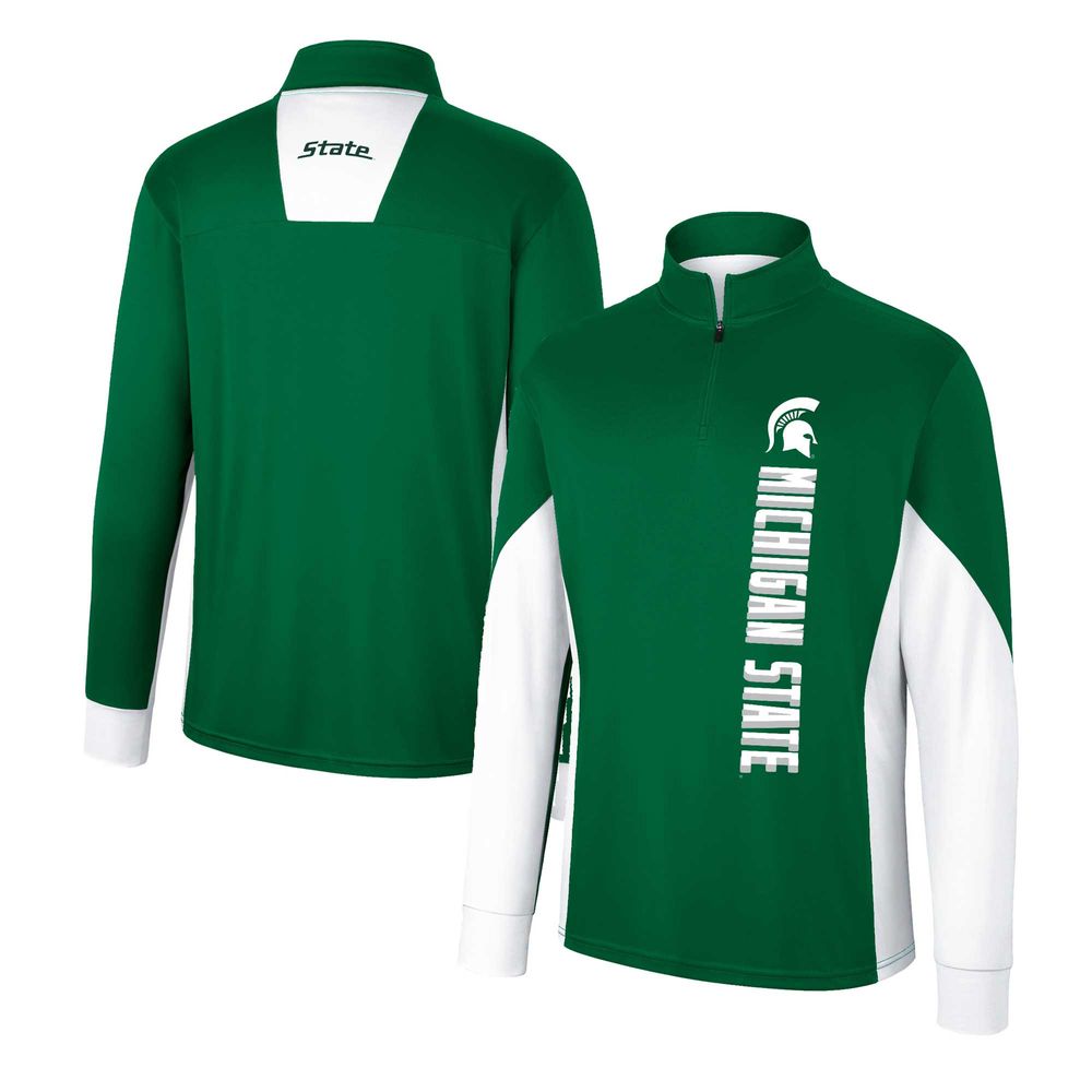 Men's Colosseum Green Michigan State Spartans Bart Quarter-Zip Windshirt