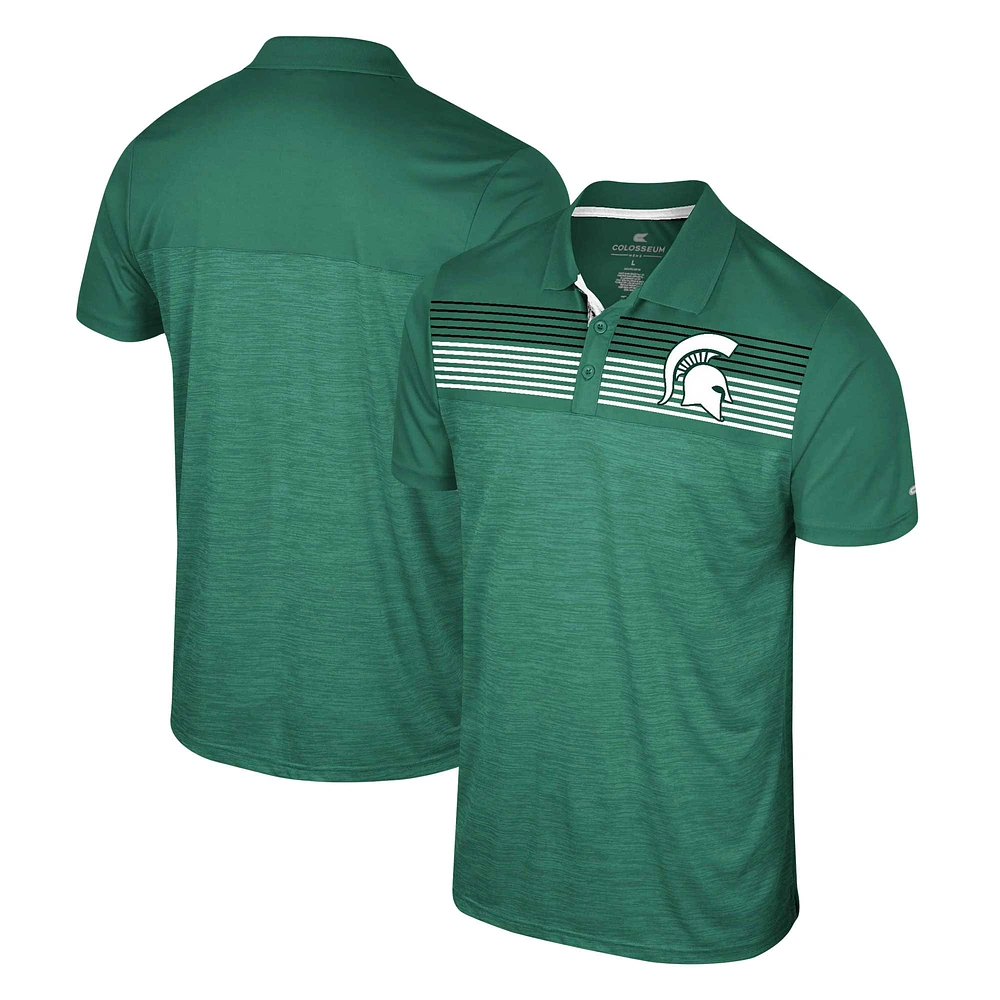 Men's Colosseum Green Michigan State Spartans Big & Tall Langmore Polo