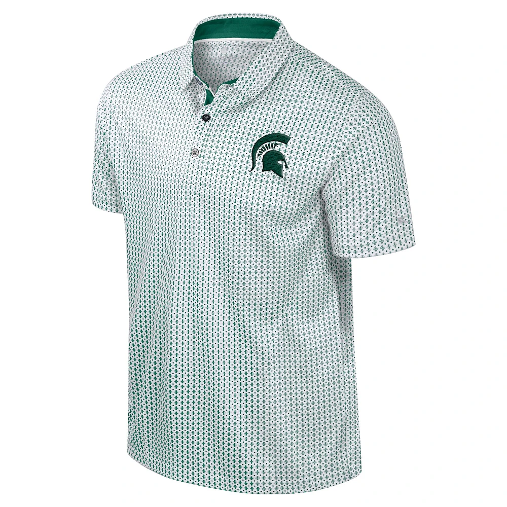 Men's Colosseum Green Michigan State Spartans Big & Tall Marty Rival Polo