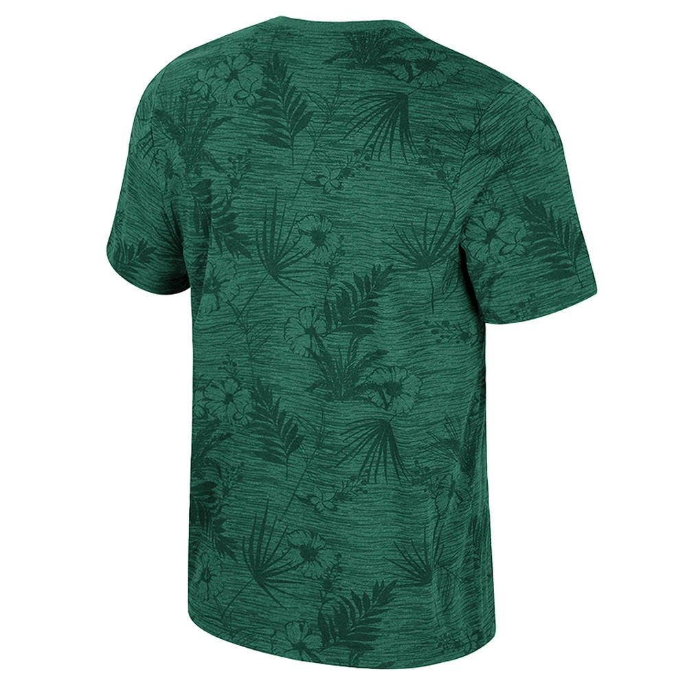 Men's Colosseum Green Michigan State Spartans Floral Printed T-Shirt