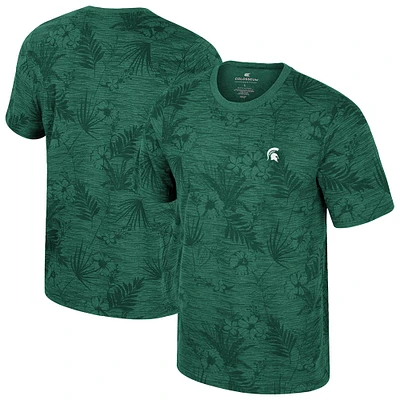 Men's Colosseum Green Michigan State Spartans Floral Printed T-Shirt
