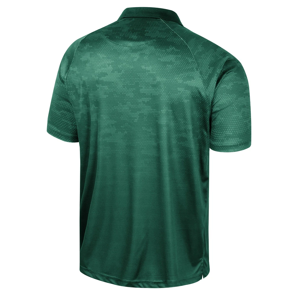 Men's Colosseum Green Michigan State Spartans Honeycomb Raglan Polo