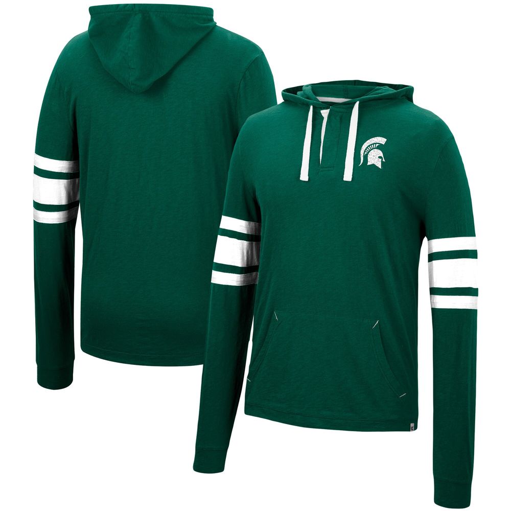 Men's Colosseum Green Michigan State Spartans Lebowski Hoodie Long Sleeve T-Shirt