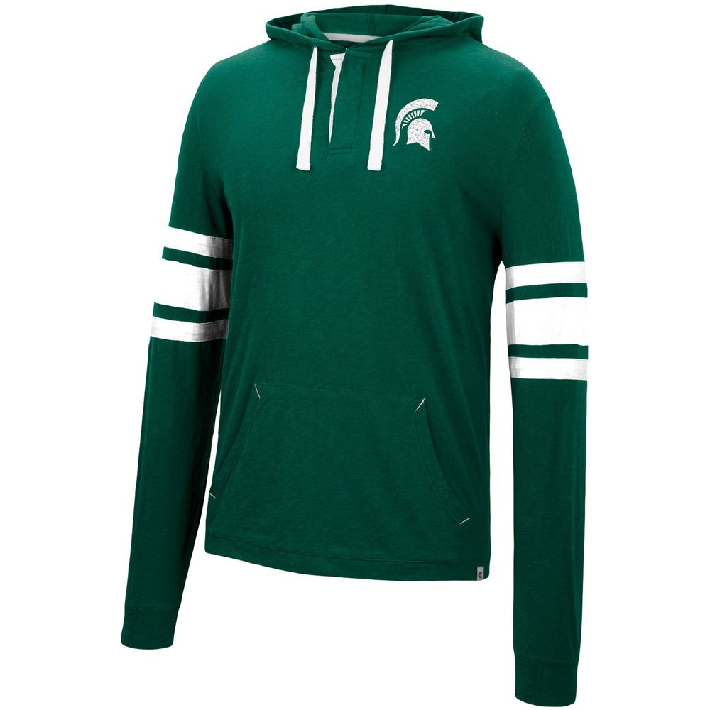 Men's Colosseum Green Michigan State Spartans Lebowski Hoodie Long Sleeve T-Shirt