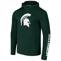 T-shirt à capuche manches longues avec logo Colosseum vert Michigan State Spartans Lockup Active Blend pour hommes