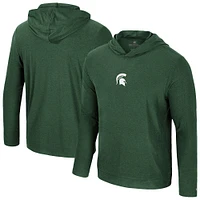 Sweat à capuche manches longues et col rond pour homme Michigan State Spartans vert Colosseum