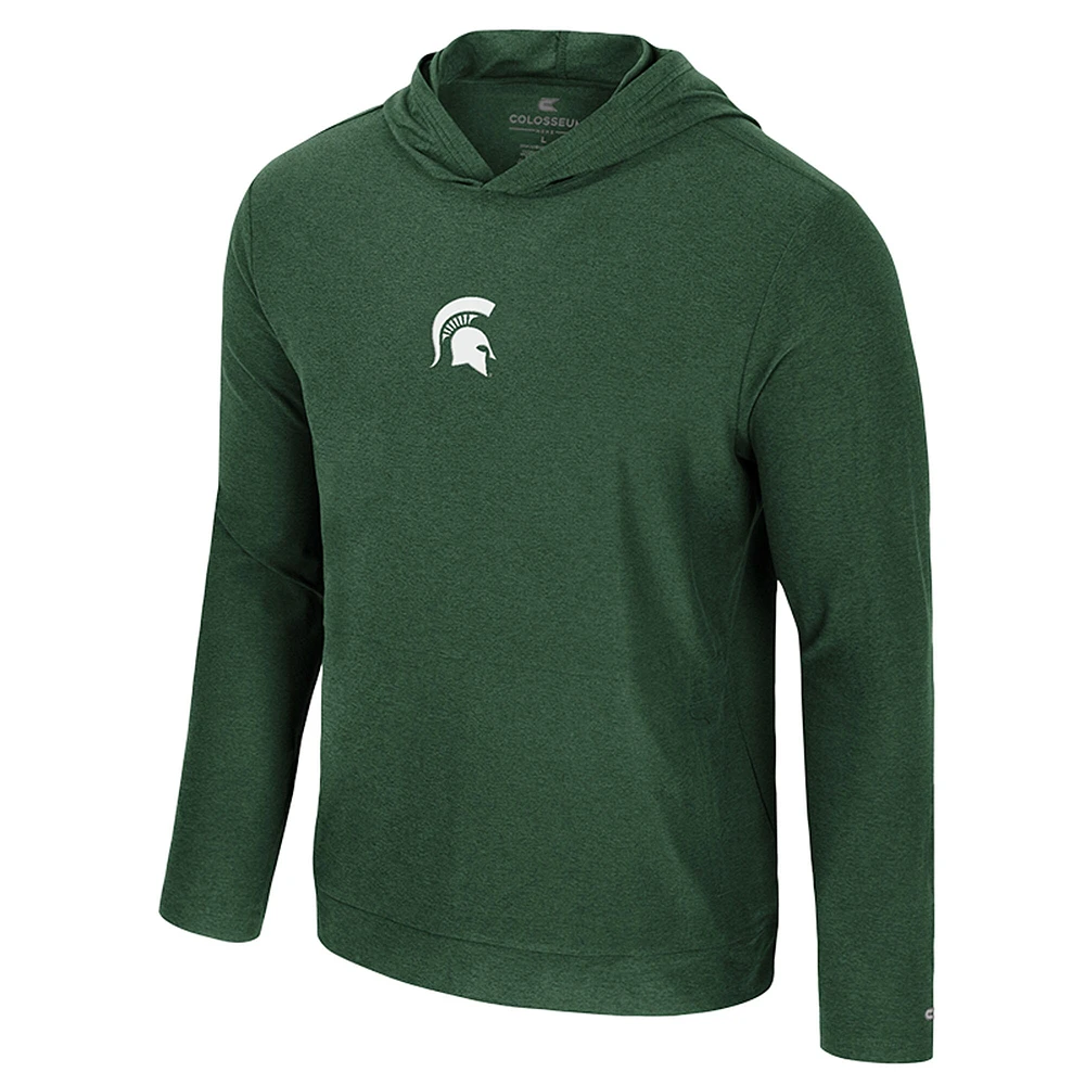 Sweat à capuche manches longues et col rond pour homme Michigan State Spartans vert Colosseum