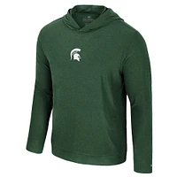 Sweat à capuche manches longues et col rond pour homme Michigan State Spartans vert Colosseum