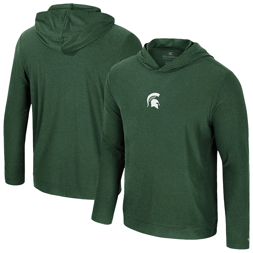 Sweat à capuche manches longues et col rond pour homme Michigan State Spartans vert Colosseum
