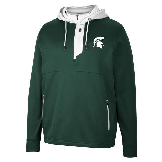 Sweat à capuche zippé pour homme Colosseum Michigan State Spartans Luge 3.0