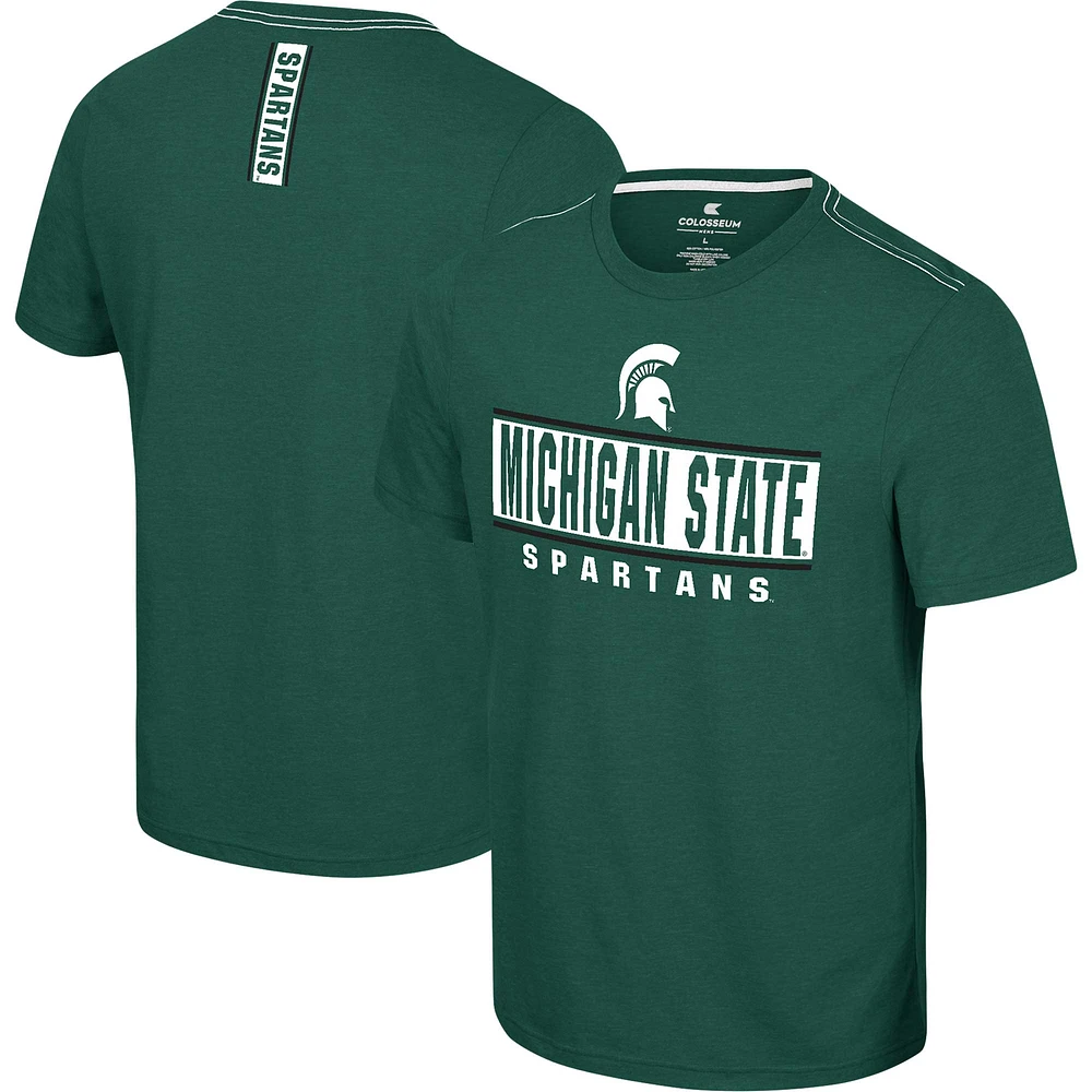 T-shirt No Problemo des Spartans de l'État du Michigan vert Colosseum pour hommes