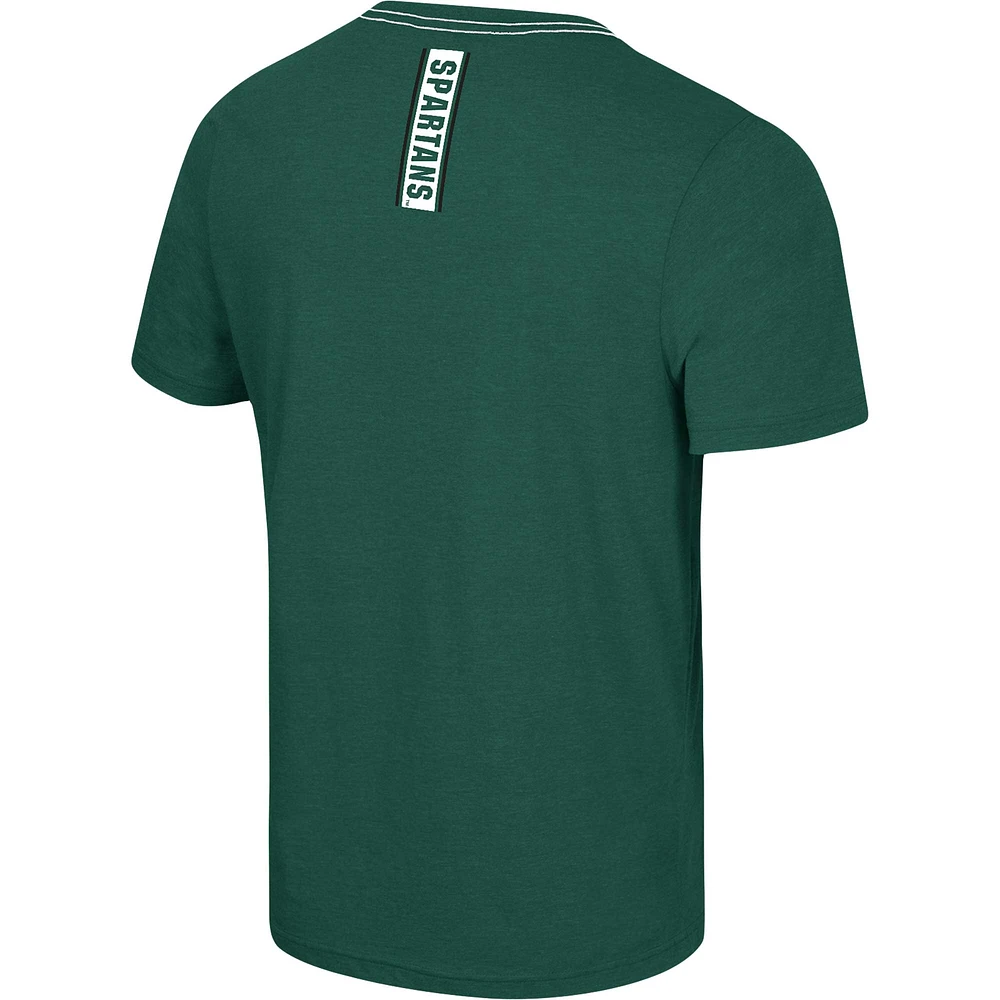 T-shirt No Problemo des Spartans de l'État du Michigan vert Colosseum pour hommes