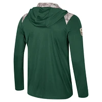 Men's Colosseum Green Michigan State Spartans OHT Military Appreciation Quarter-Zip Hoodie Jacket