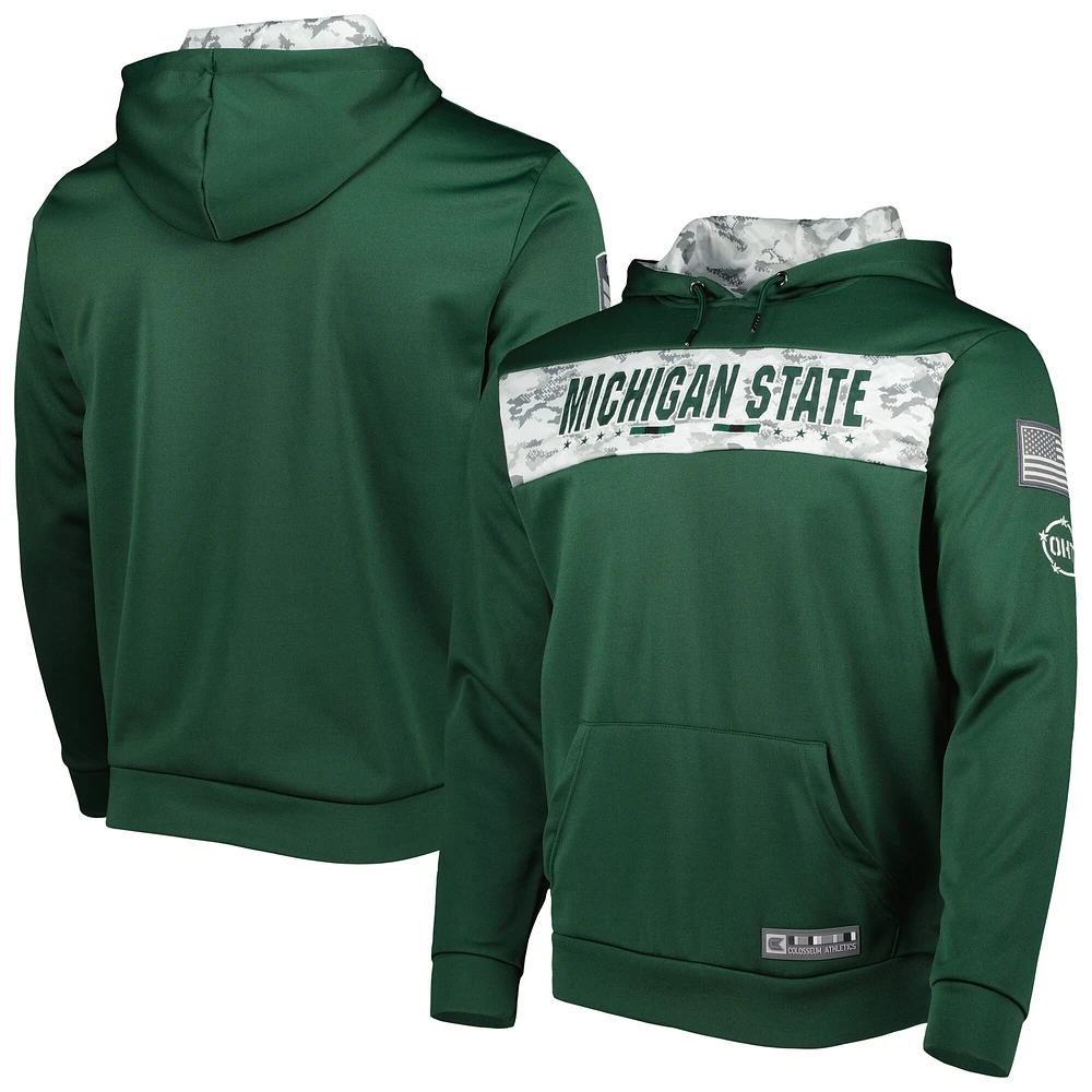 Colosseum Green Michigan State Spartans OHT Military Appreciation Team Color Sweat à capuche pour homme