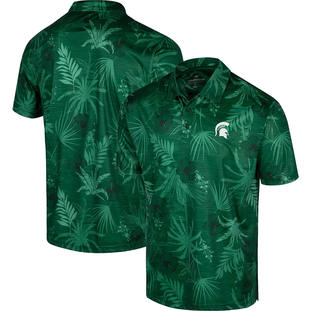 Men's Colosseum Green Michigan State Spartans Palms Team Polo