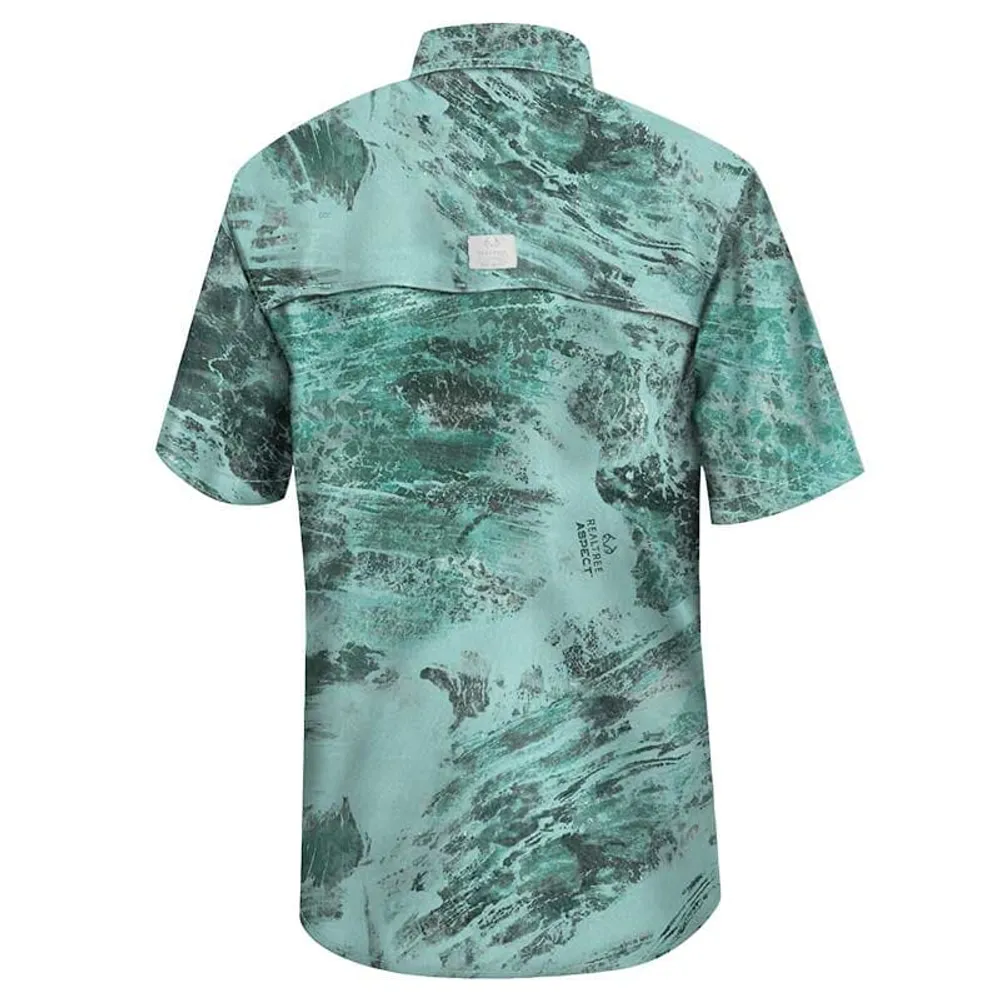 Colosseum Green Michigan State Spartans Realtree Aspect Charter Chemise de pêche à boutons complets pour homme