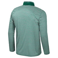 Men's Colosseum Green Michigan State Spartans Striped Quarter-Zip Top